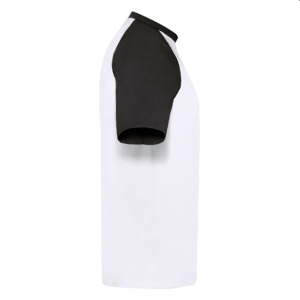Short Sleeve Baseball T-Shirt White/Black - Image 3